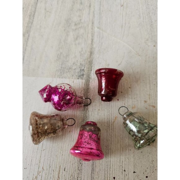 Vintage mini glass mercury bell ornament AS IS Xmas tree - Picture 1 of 12